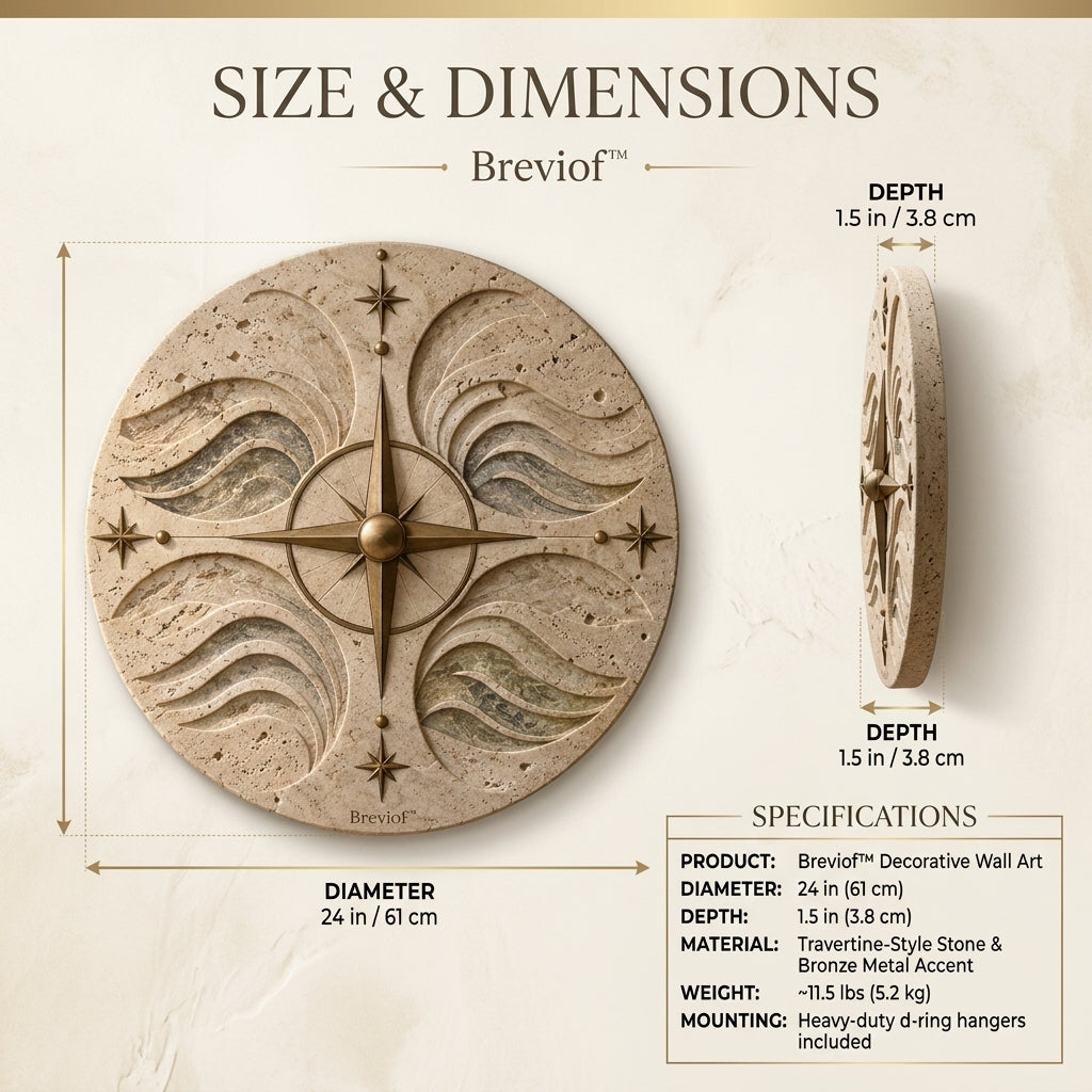 Breviof™ Compass Tide Round Wall Relief — image 2