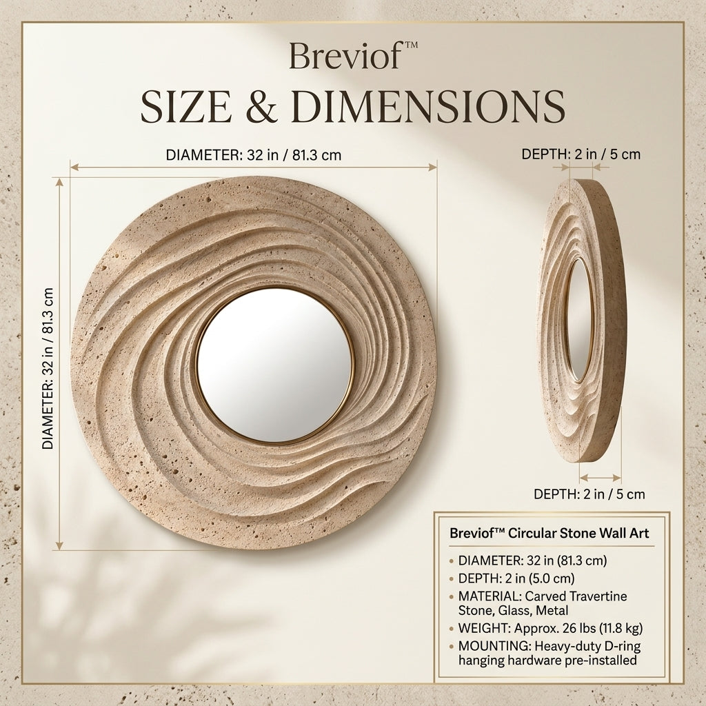 Breviof™ Concentric Ripple Round Wall Mirror — image 2