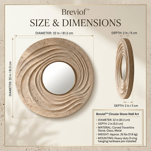 Breviof™ Concentric Ripple Round Wall Mirror — image 2