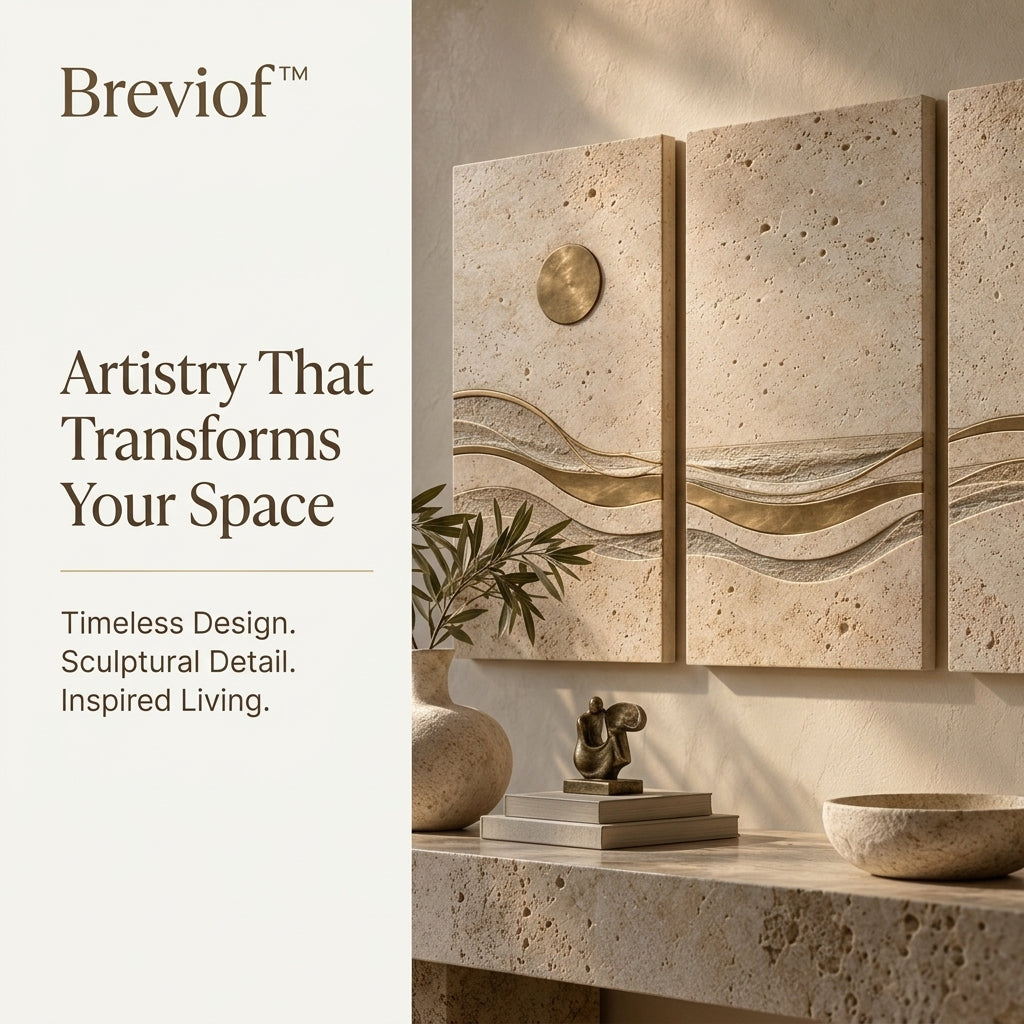 Breviof™ Golden Shore Triptych Wall Art — image 1