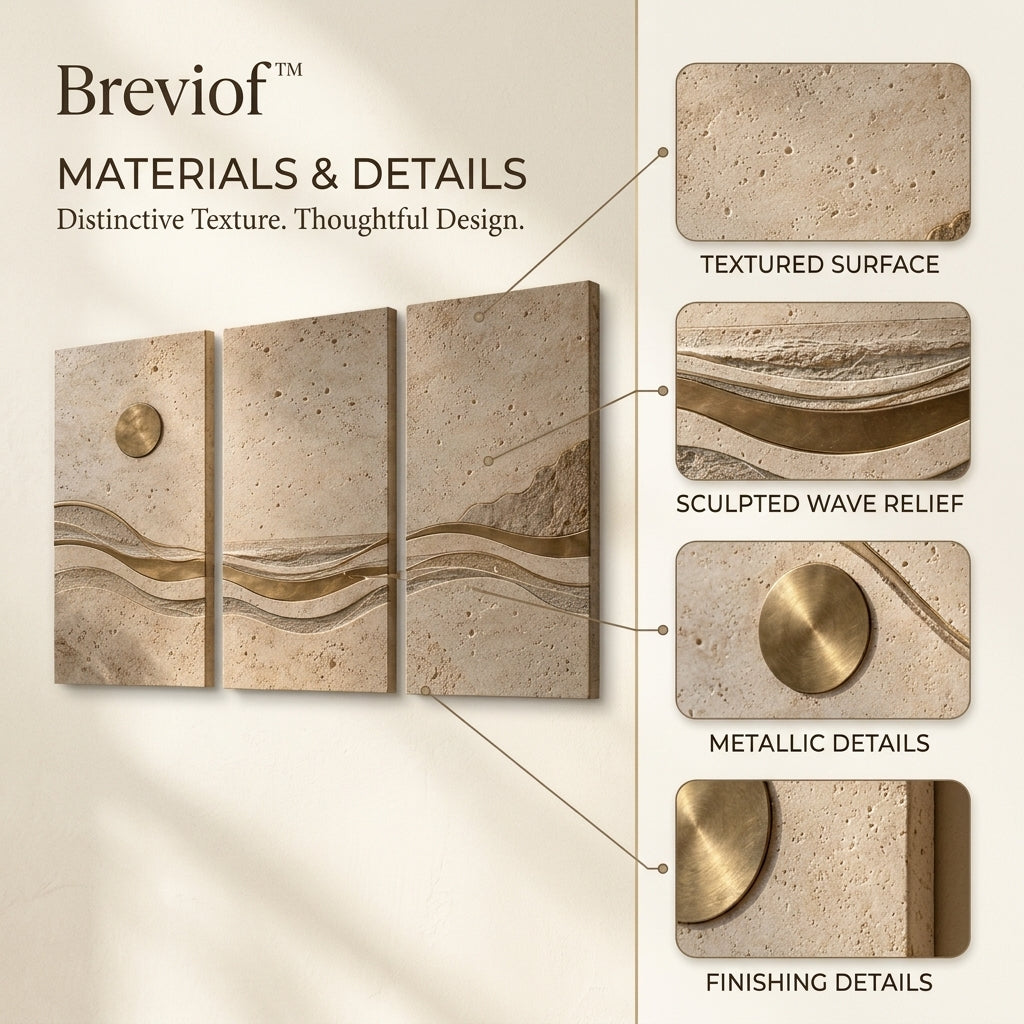 Breviof™ Golden Shore Triptych Wall Art — image 3