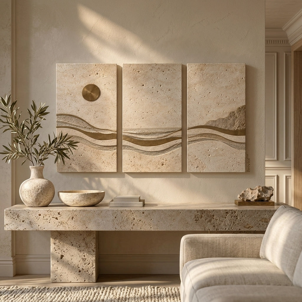 Breviof™ Golden Shore Triptych Wall Art — image 5