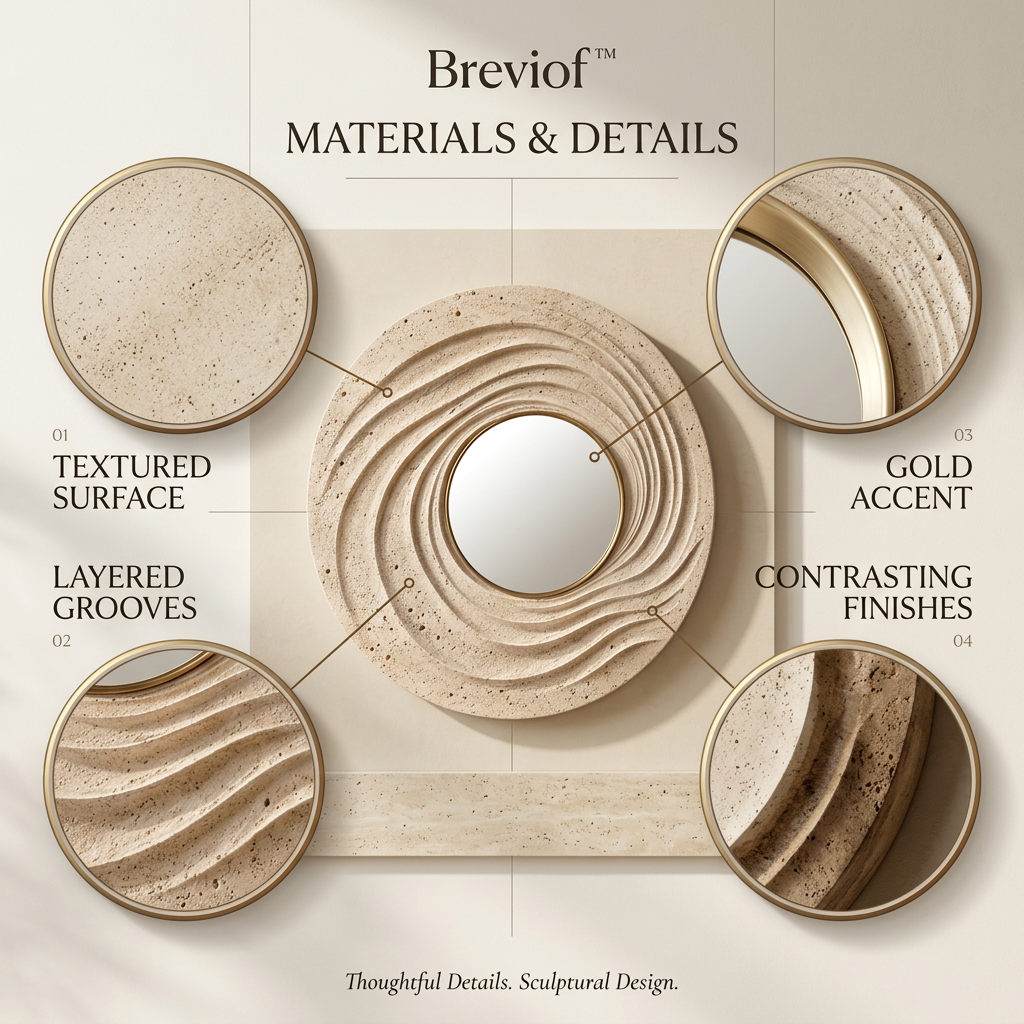Breviof™ Concentric Ripple Round Wall Mirror